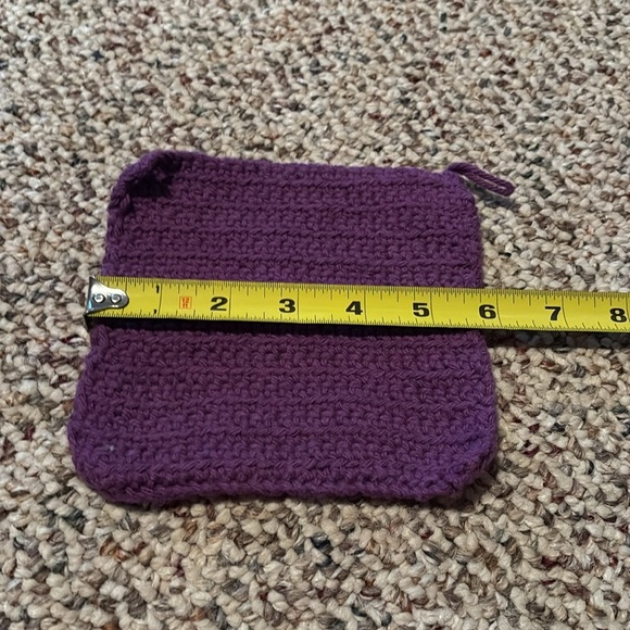 Crochet & Knitted Pot Holders Set in Pink, Purple, and Cream - Picture 3 of 4